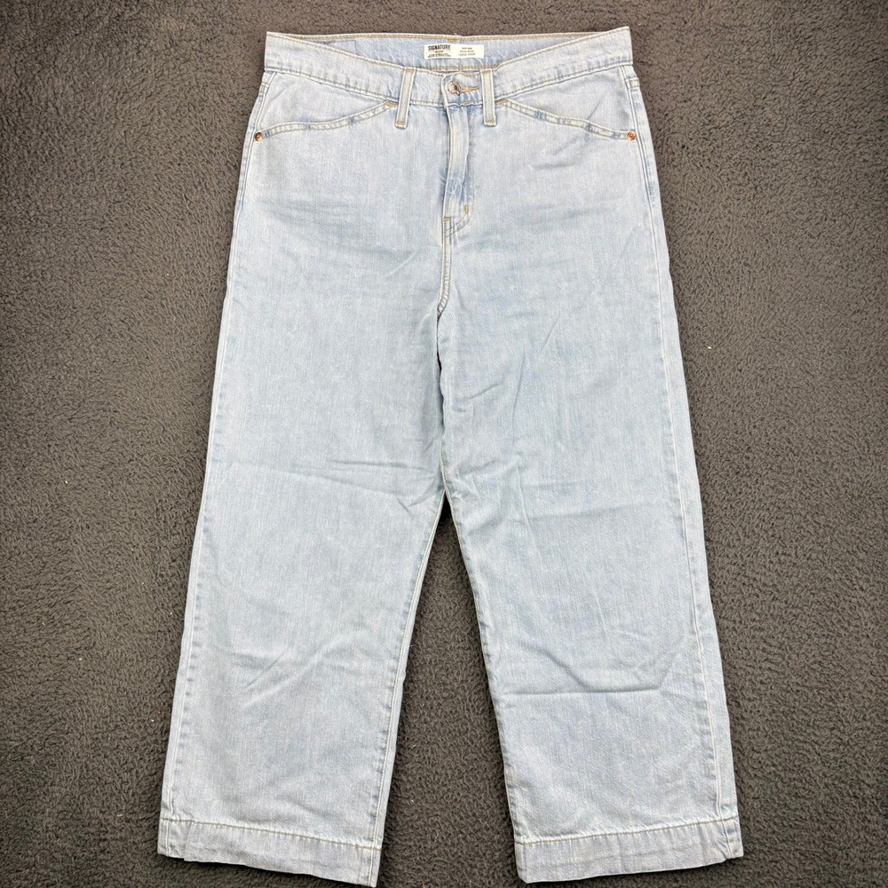 Signature by Levi Strauss Women Heritage High Rise Loose Crop Jeans Light Wash 4